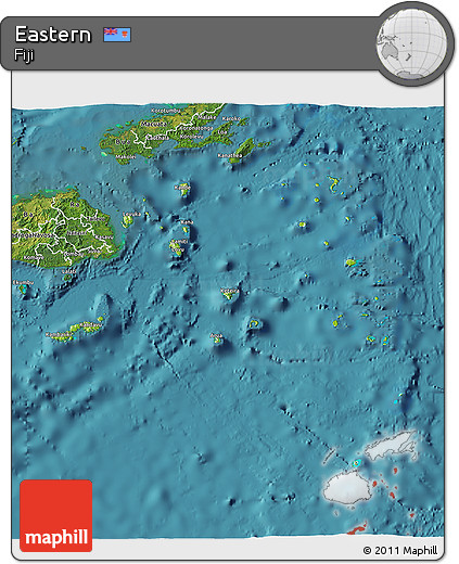 Physical 3D Map of Eastern, satellite outside