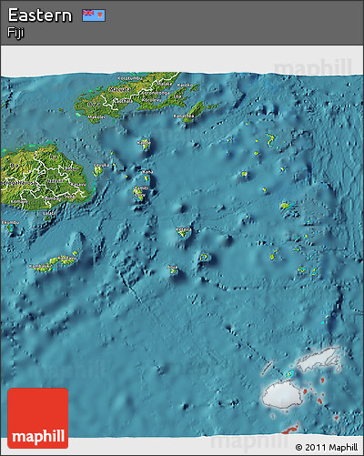 Physical 3D Map of Eastern, satellite outside
