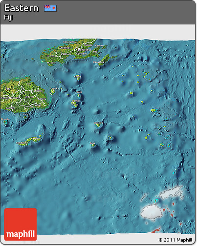 Physical 3D Map of Eastern, satellite outside