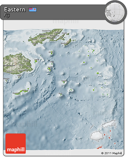 Physical 3D Map of Eastern, semi-desaturated