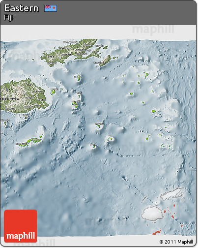 Physical 3D Map of Eastern, semi-desaturated