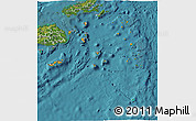 Political 3D Map of Eastern, satellite outside