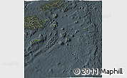 Satellite 3D Map of Eastern, darken, semi-desaturated