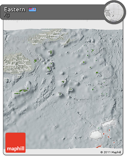 Satellite 3D Map of Eastern, lighten, semi-desaturated