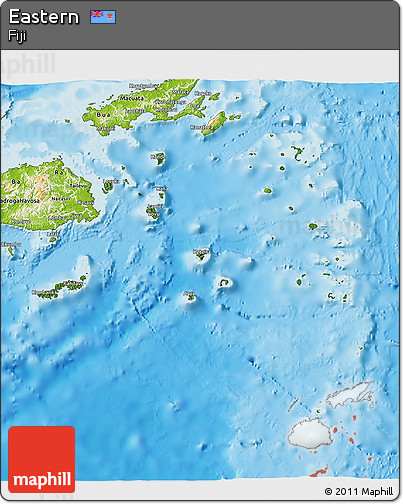 Satellite 3D Map of Eastern, physical outside