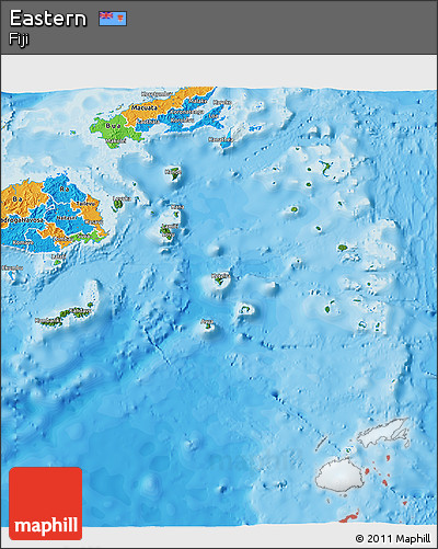 Satellite 3D Map of Eastern, political outside
