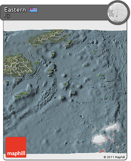 Satellite 3D Map of Eastern, semi-desaturated