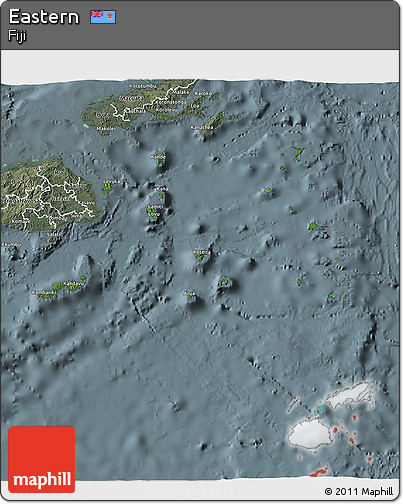 Satellite 3D Map of Eastern, semi-desaturated