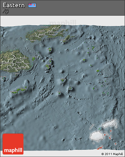 Satellite 3D Map of Eastern, semi-desaturated