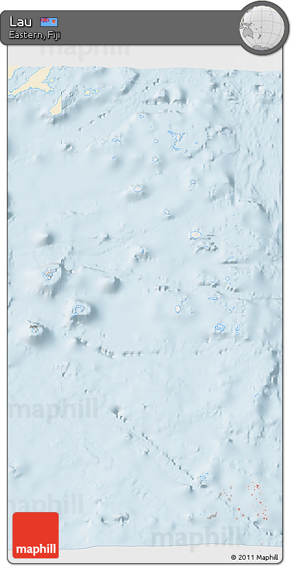 Classic Style 3D Map of Lau, single color outside