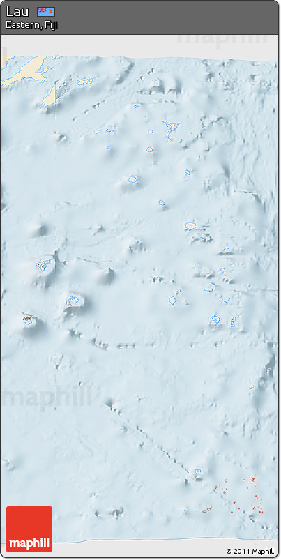 Classic Style 3D Map of Lau, single color outside
