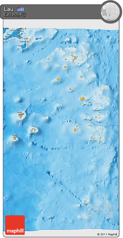 Political 3D Map of Lau