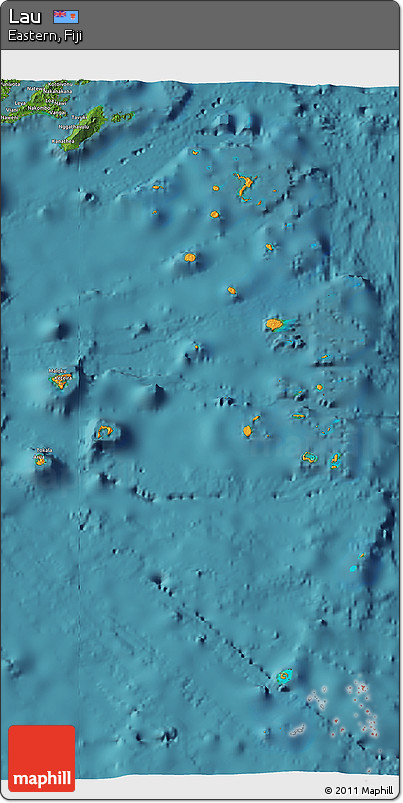 Political 3D Map of Lau, satellite outside