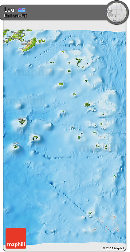 Satellite 3D Map of Lau, physical outside