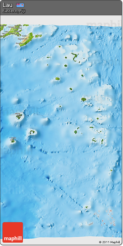 Satellite 3D Map of Lau, physical outside