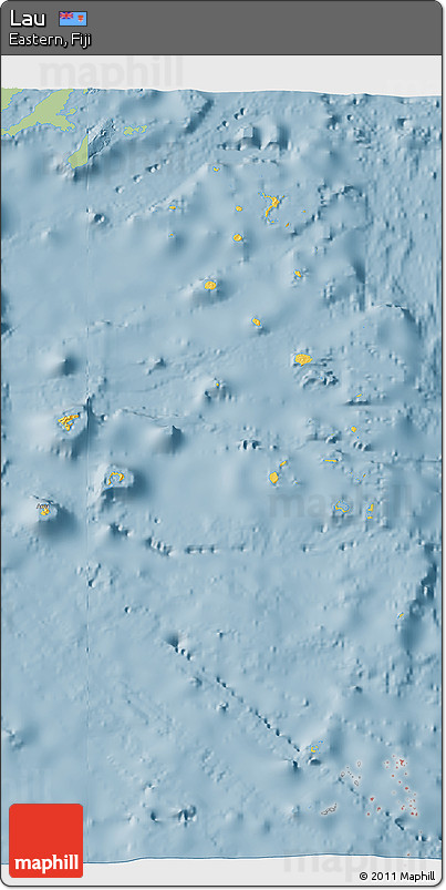 Savanna Style 3D Map of Lau, single color outside