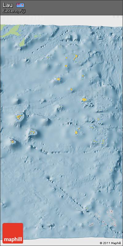 Savanna Style 3D Map of Lau, single color outside
