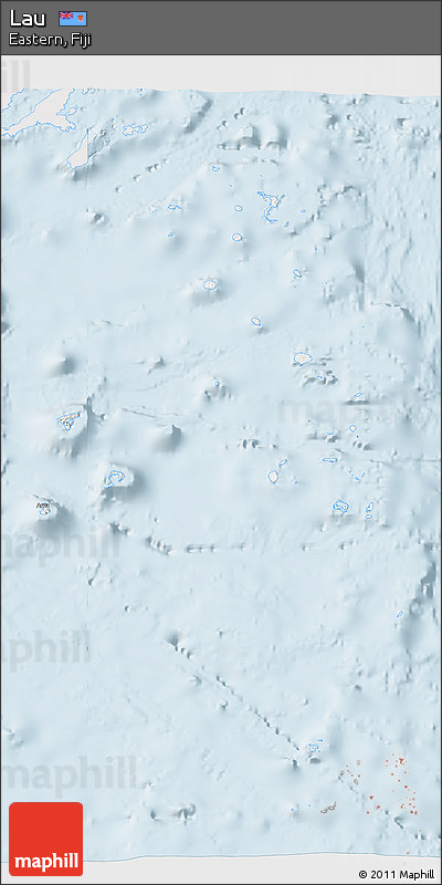Silver Style 3D Map of Lau, single color outside