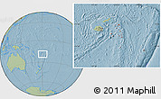 Savanna Style Location Map of Lau, highlighted parent region, hill shading