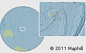 Savanna Style Location Map of Lau, hill shading