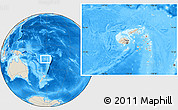 Shaded Relief Location Map of Lau, within the entire country