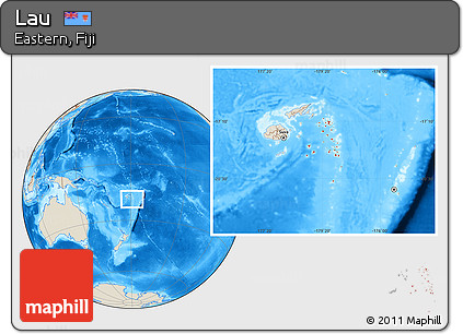 Shaded Relief Location Map of Lau