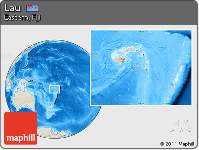 Shaded Relief Location Map of Lau