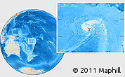 Shaded Relief Location Map of Lau, highlighted country, within the entire country