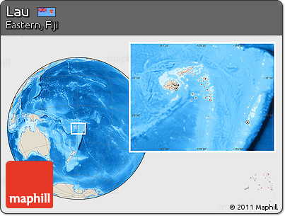 Shaded Relief Location Map of Lau, highlighted parent region