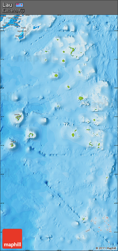 Physical Map of Lau, political outside