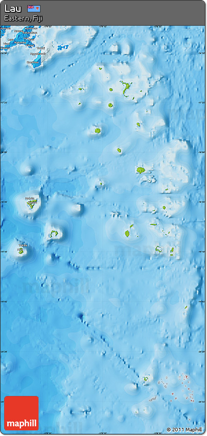 Physical Map of Lau, political outside