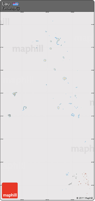 Shaded Relief Map of Lau, cropped outside