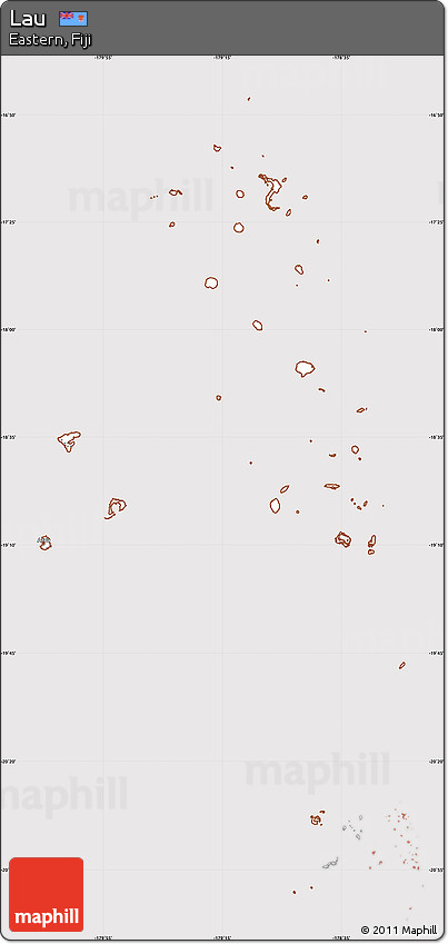Classic Style Simple Map of Lau, cropped outside