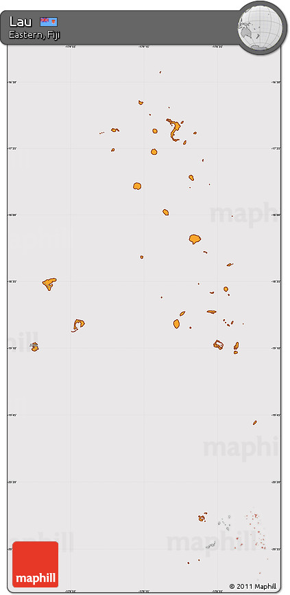 Political Simple Map of Lau, cropped outside