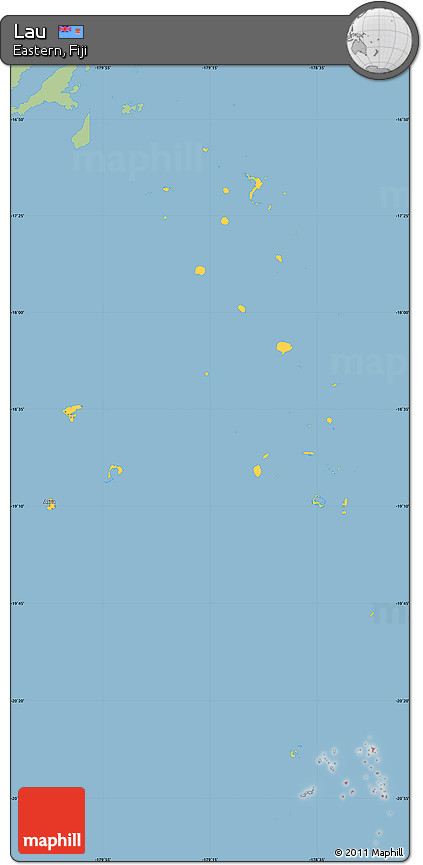Savanna Style Simple Map of Lau, single color outside