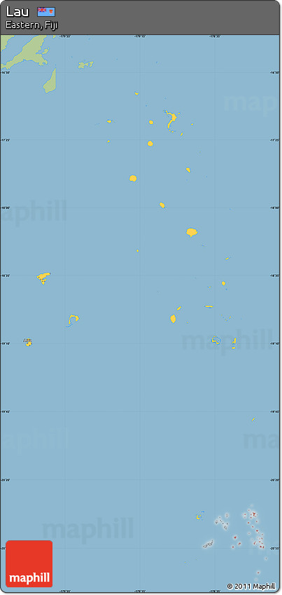 Savanna Style Simple Map of Lau, single color outside