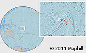 Gray Location Map of Eastern, highlighted country, within the entire country, hill shading