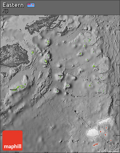 Physical Map of Eastern, darken, desaturated