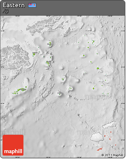 Physical Map of Eastern, lighten, desaturated