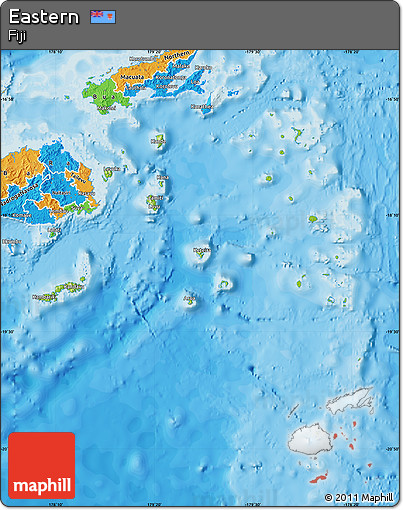 Physical Map of Eastern, political outside