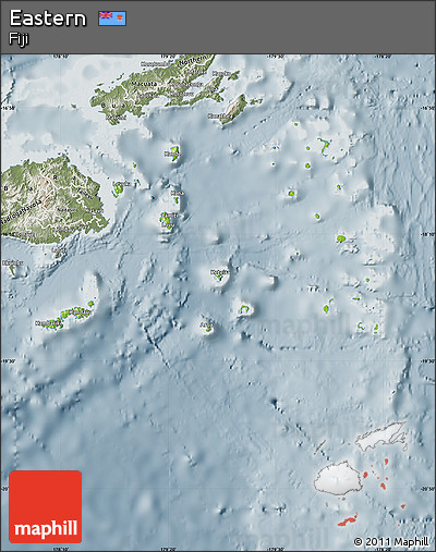 Physical Map of Eastern, semi-desaturated