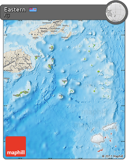 Physical Map of Eastern, shaded relief outside