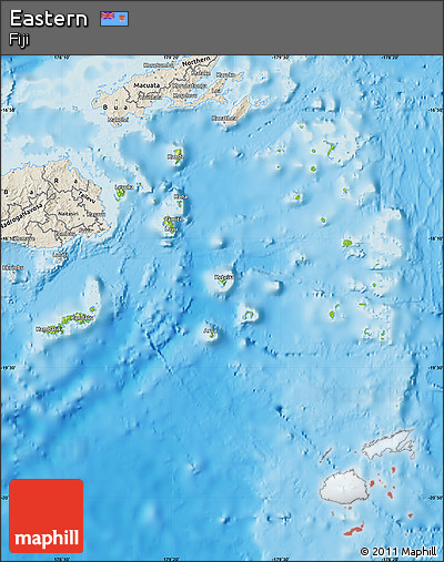 Physical Map of Eastern, shaded relief outside