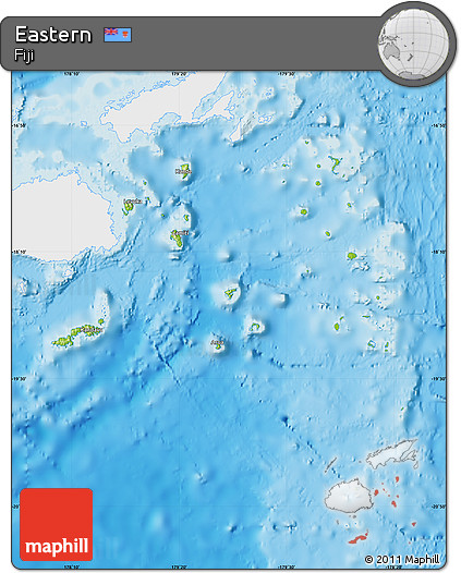 Physical Map of Eastern, single color outside