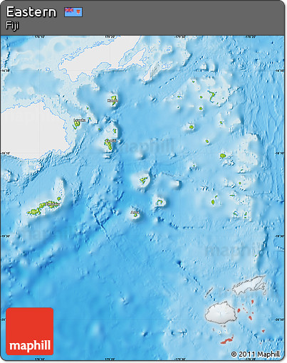 Physical Map of Eastern, single color outside