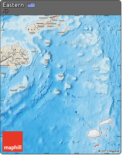 Shaded Relief Map of Eastern