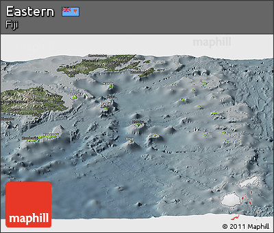 Physical Panoramic Map of Eastern, darken, semi-desaturated