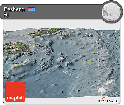 Physical Panoramic Map of Eastern, darken, semi-desaturated