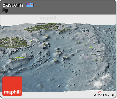 Physical Panoramic Map of Eastern, darken, semi-desaturated