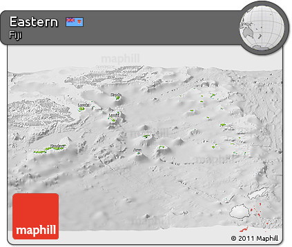 Physical Panoramic Map of Eastern, lighten, desaturated